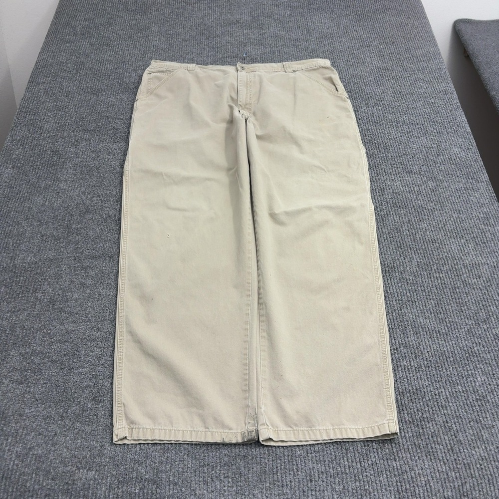 Vintage Wrangler Hero Carpenter Pants Mens 42x30 Khaki Cotton Utility Workwear